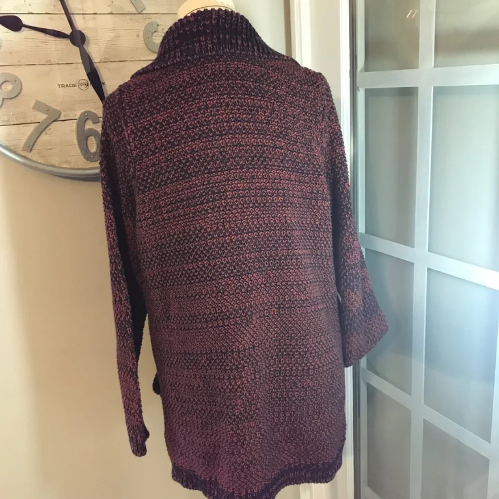 Orvis 100% cotton pockets marled cardigan sweater - Picture 9 of 16
